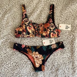 New billabong women tropical floral bikini set